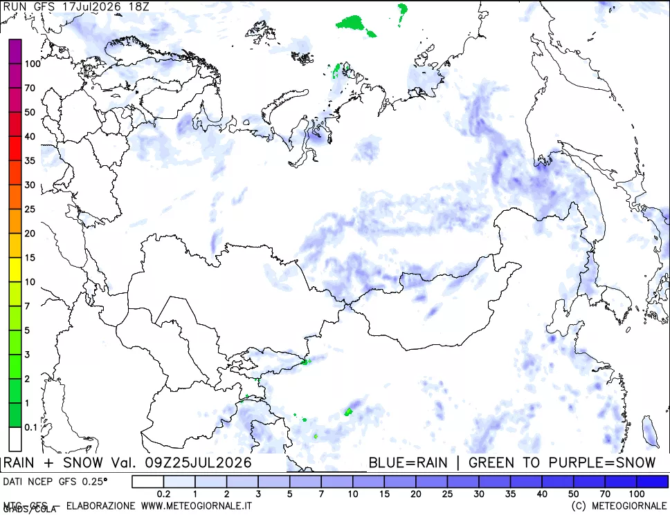 mappa Precipitazioni totali e nevose