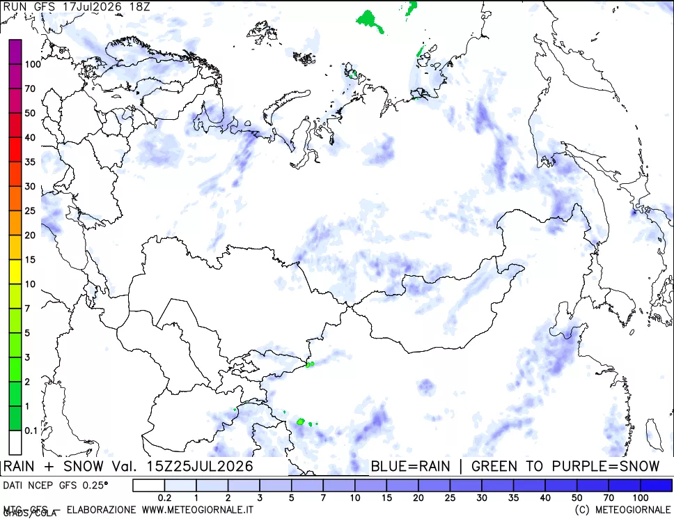 mappa Precipitazioni totali e nevose
