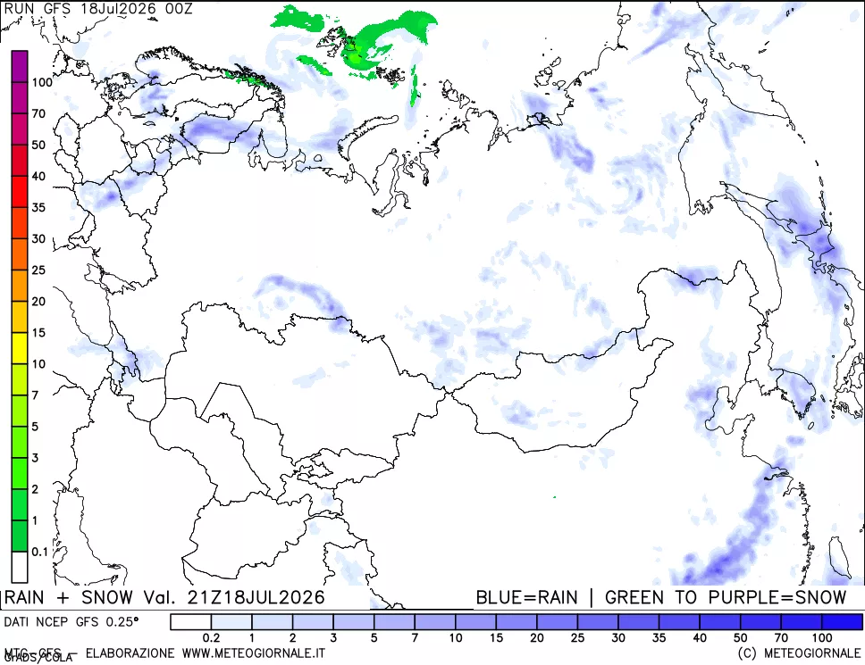 mappa Precipitazioni totali e nevose