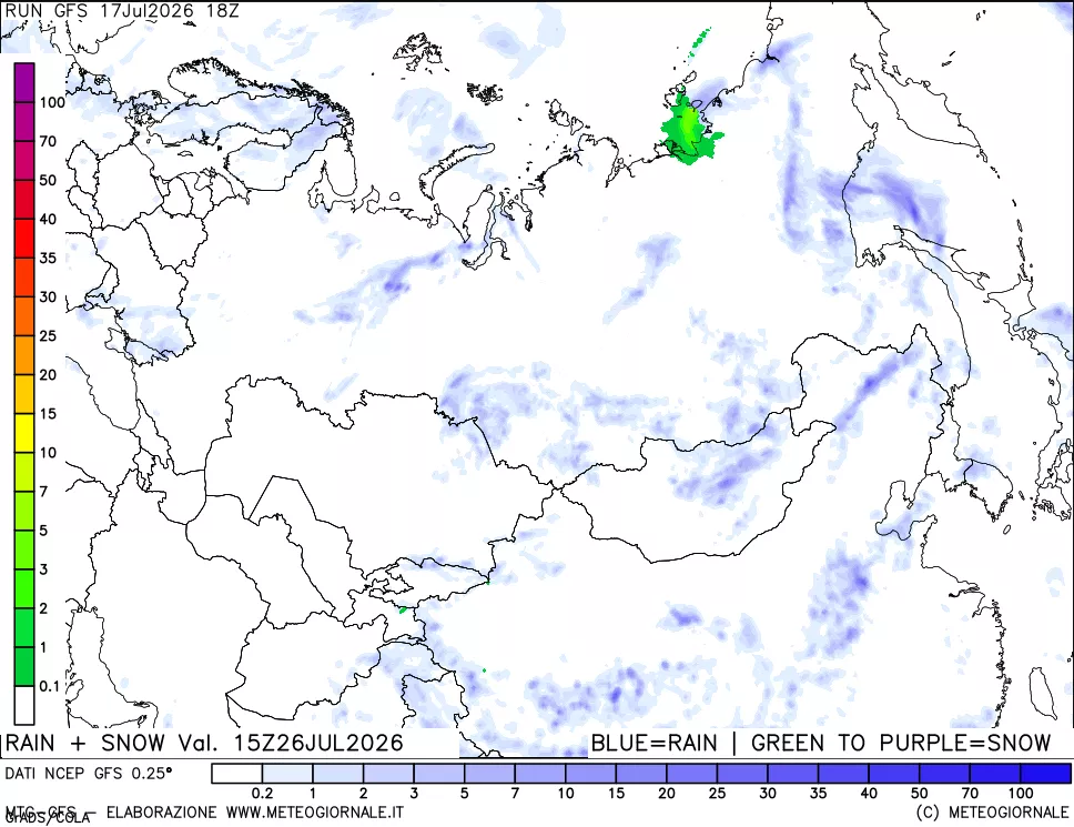 mappa Precipitazioni totali e nevose
