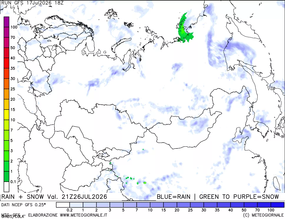 mappa Precipitazioni totali e nevose