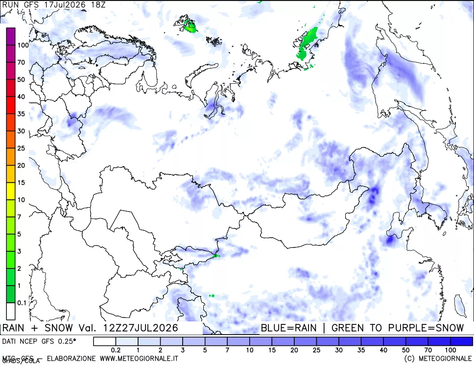 mappa Precipitazioni totali e nevose