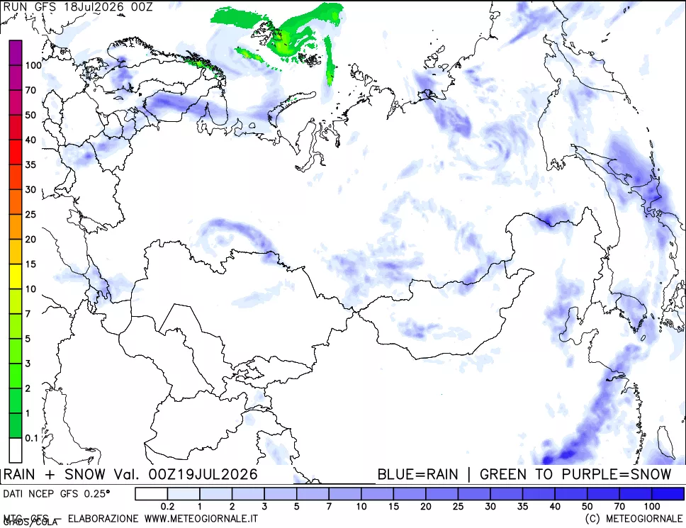 mappa Precipitazioni totali e nevose