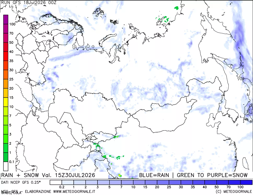 mappa Precipitazioni totali e nevose