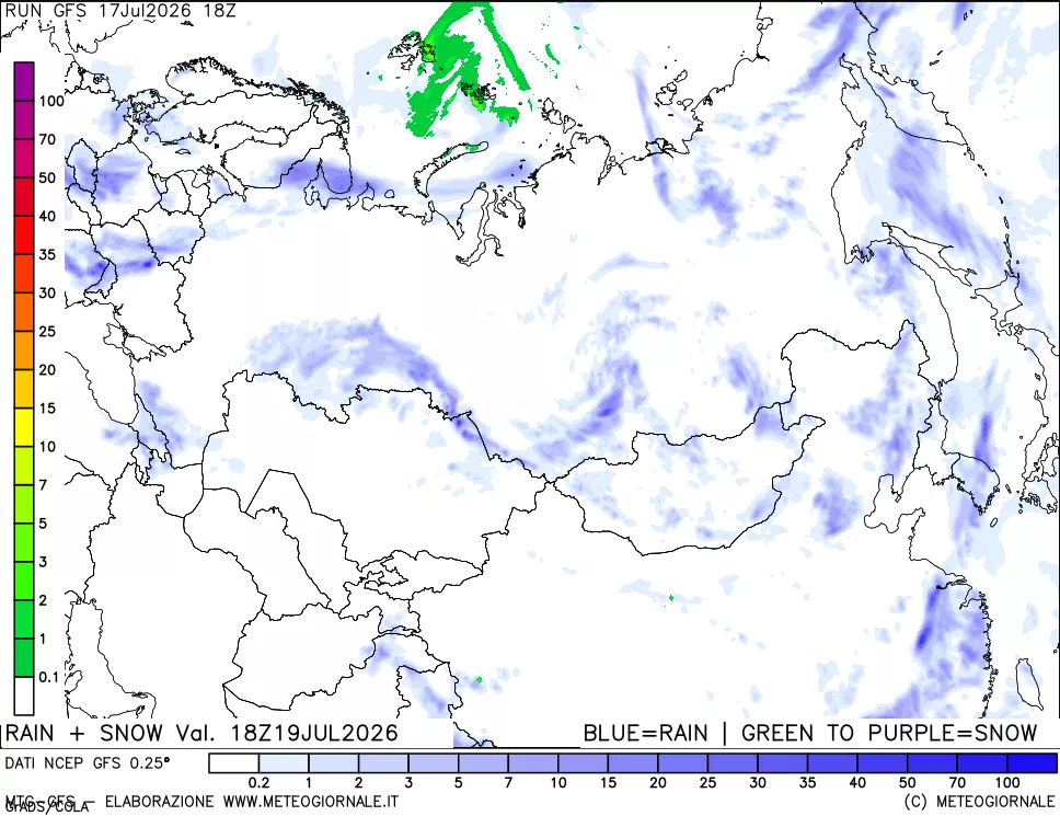 mappa Precipitazioni totali e nevose