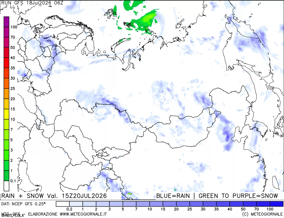 mappa Precipitazioni totali e nevose