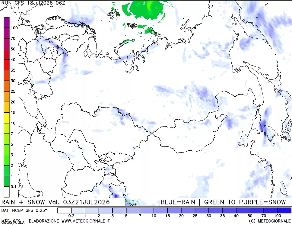 mappa Precipitazioni totali e nevose