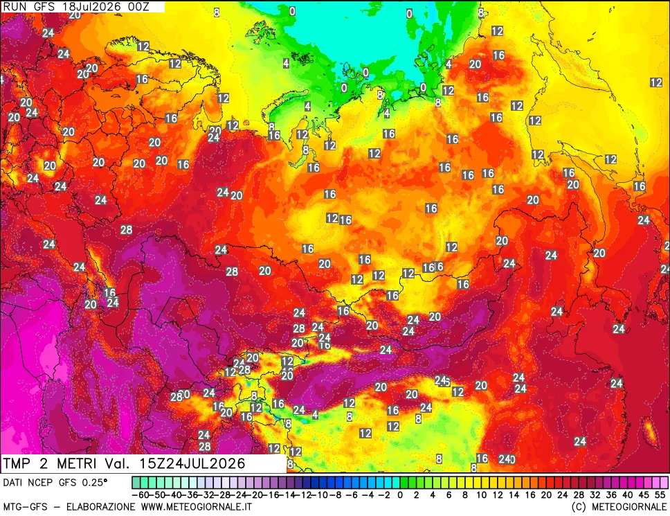 mappa Temp 2 metri
