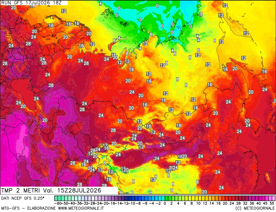 mappa Temp 2 metri