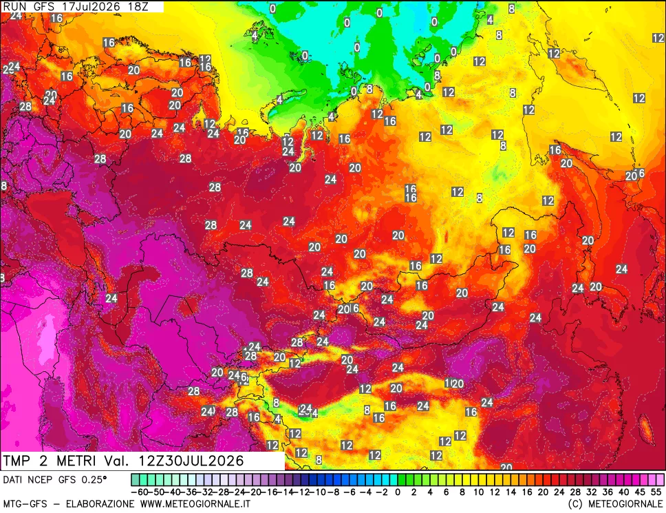 mappa Temp 2 metri