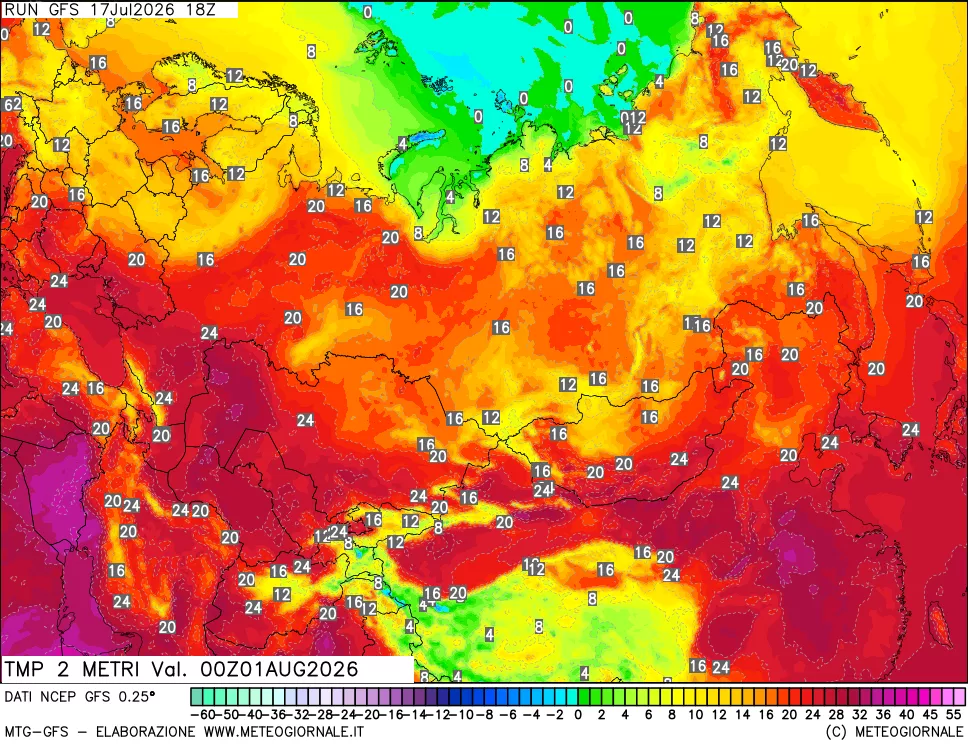 mappa Temp 2 metri