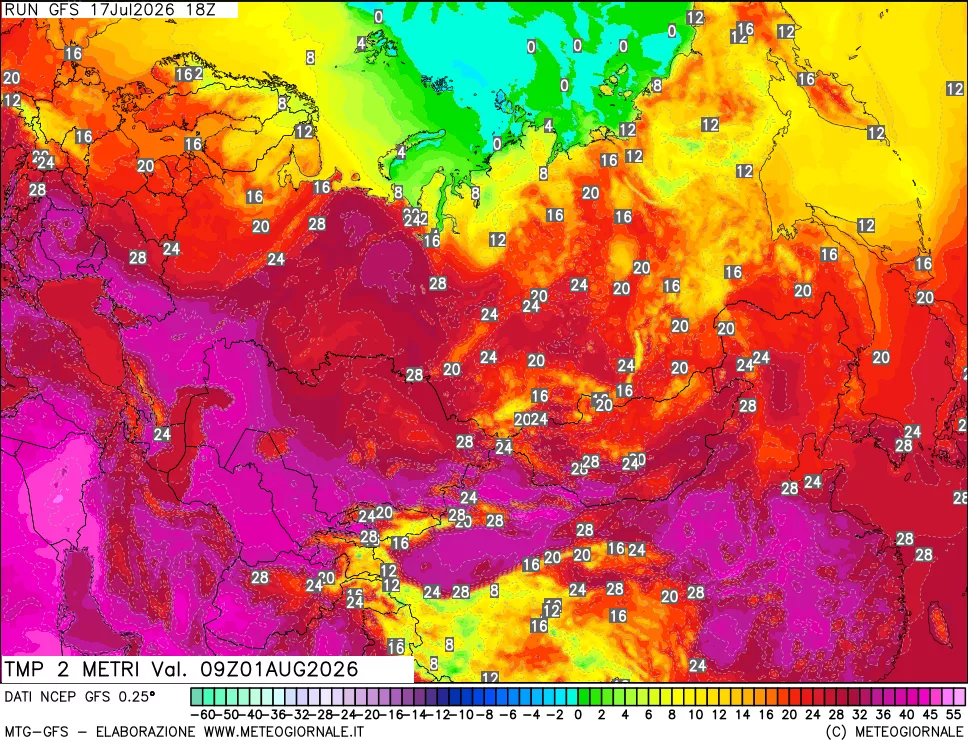mappa Temp 2 metri