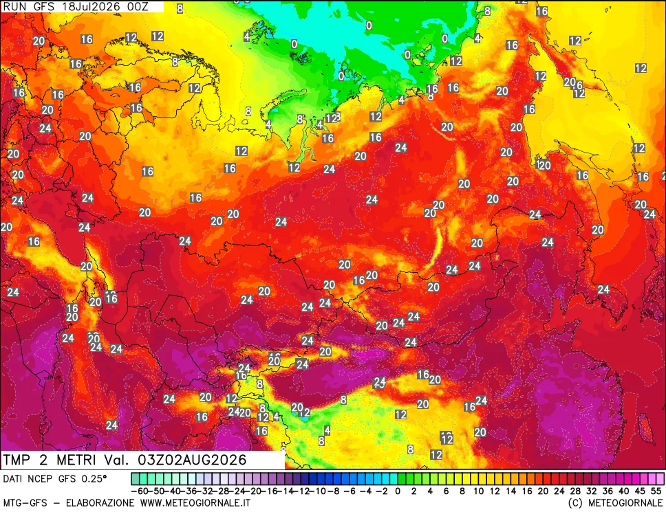 mappa Temp 2 metri