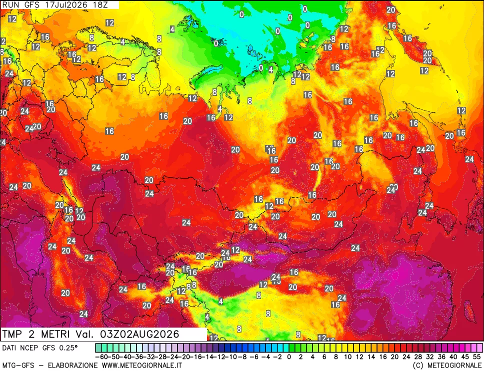 mappa Temp 2 metri