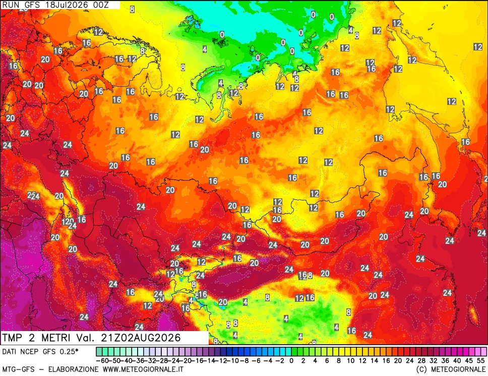 mappa Temp 2 metri
