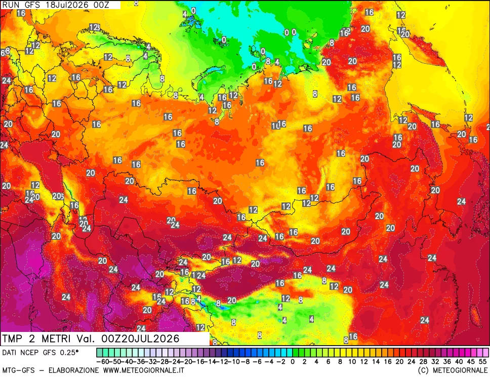 mappa Temp 2 metri