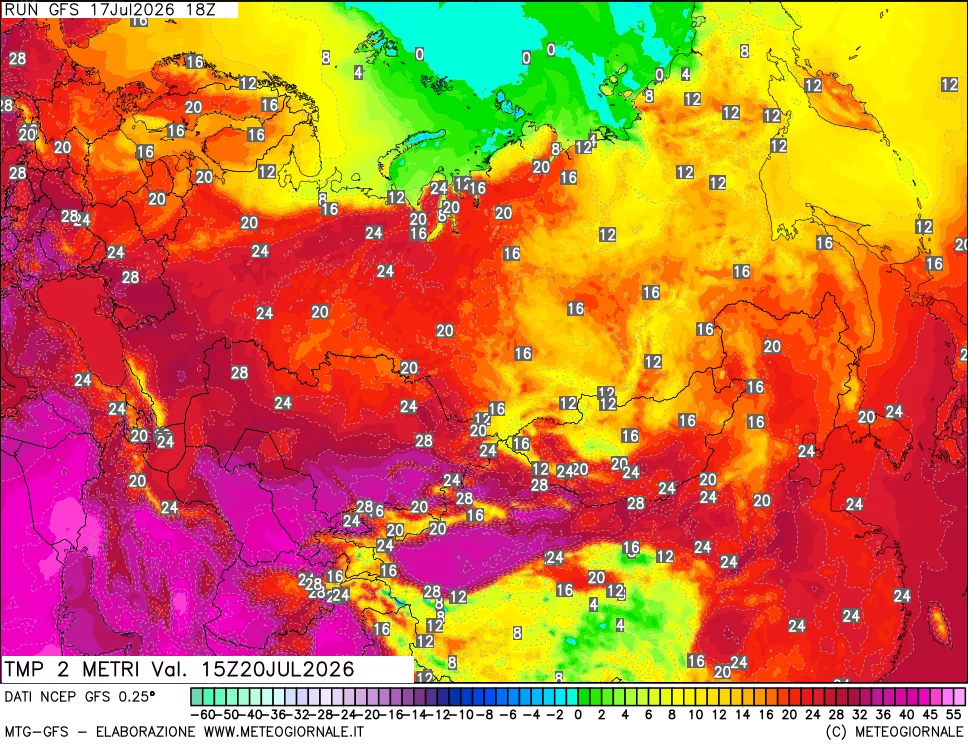 mappa Temp 2 metri