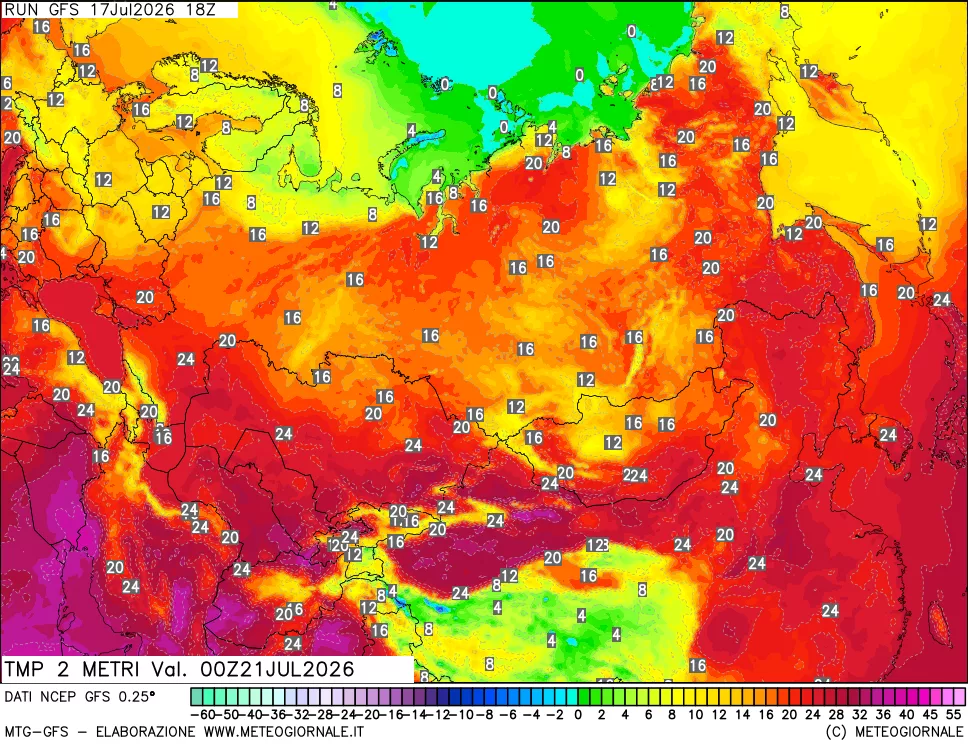 mappa Temp 2 metri