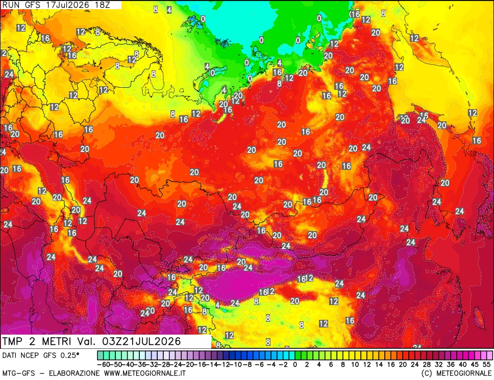 mappa Temp 2 metri
