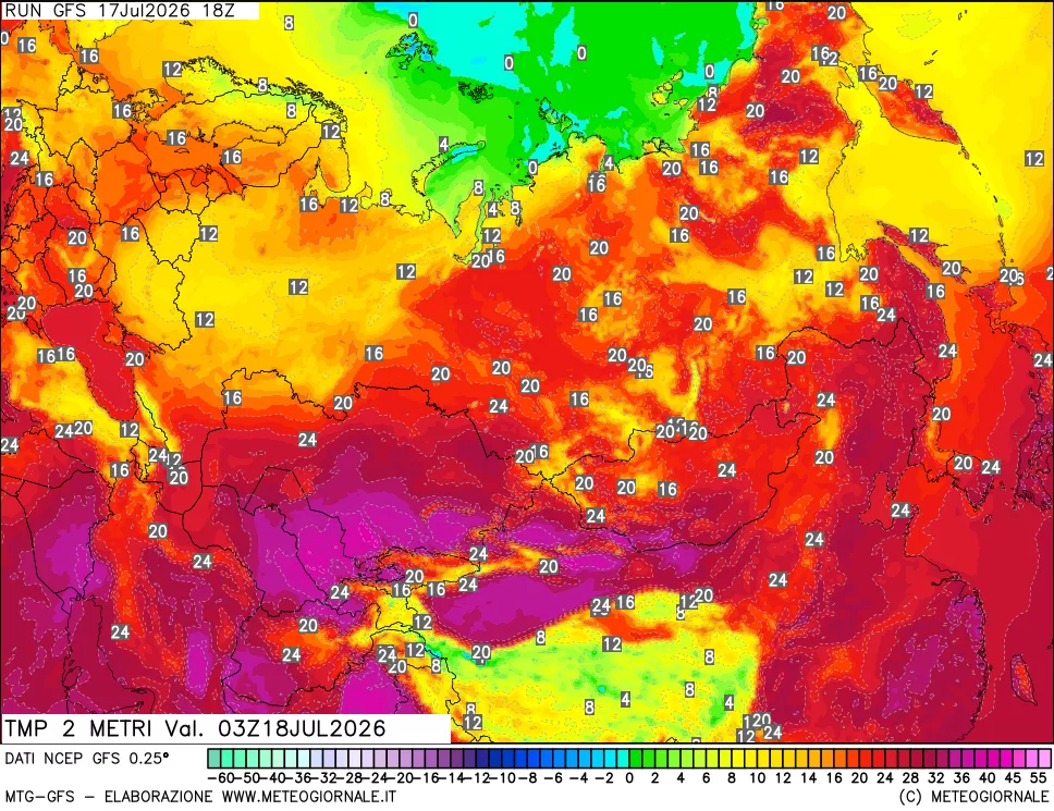 mappa Temp 2 metri