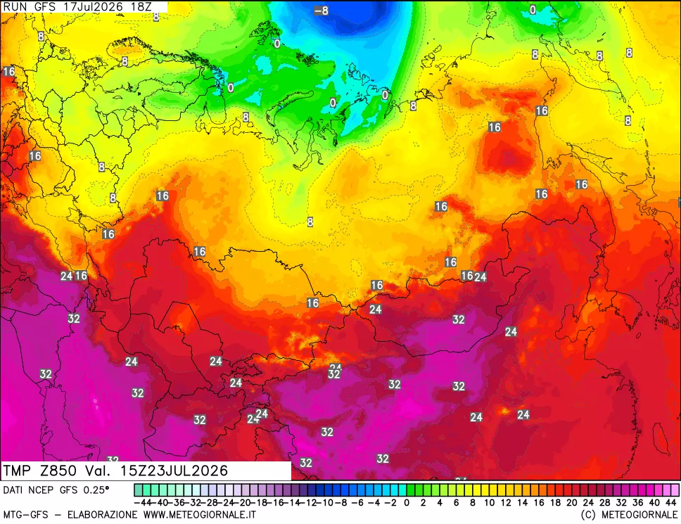 mappa 850 hPa Temp