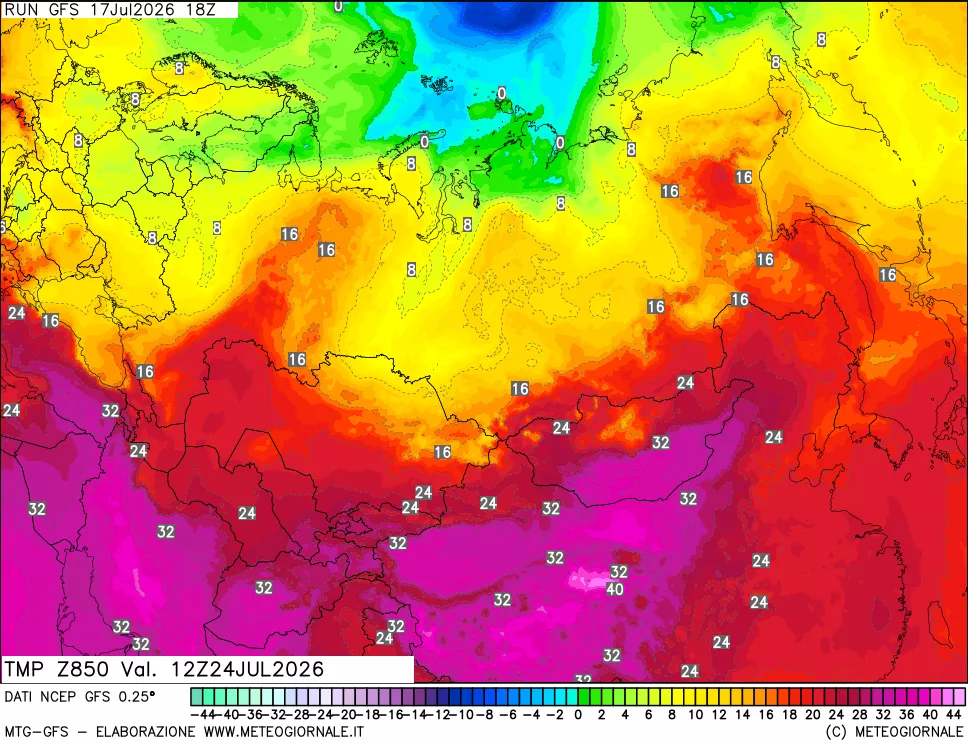 mappa 850 hPa Temp