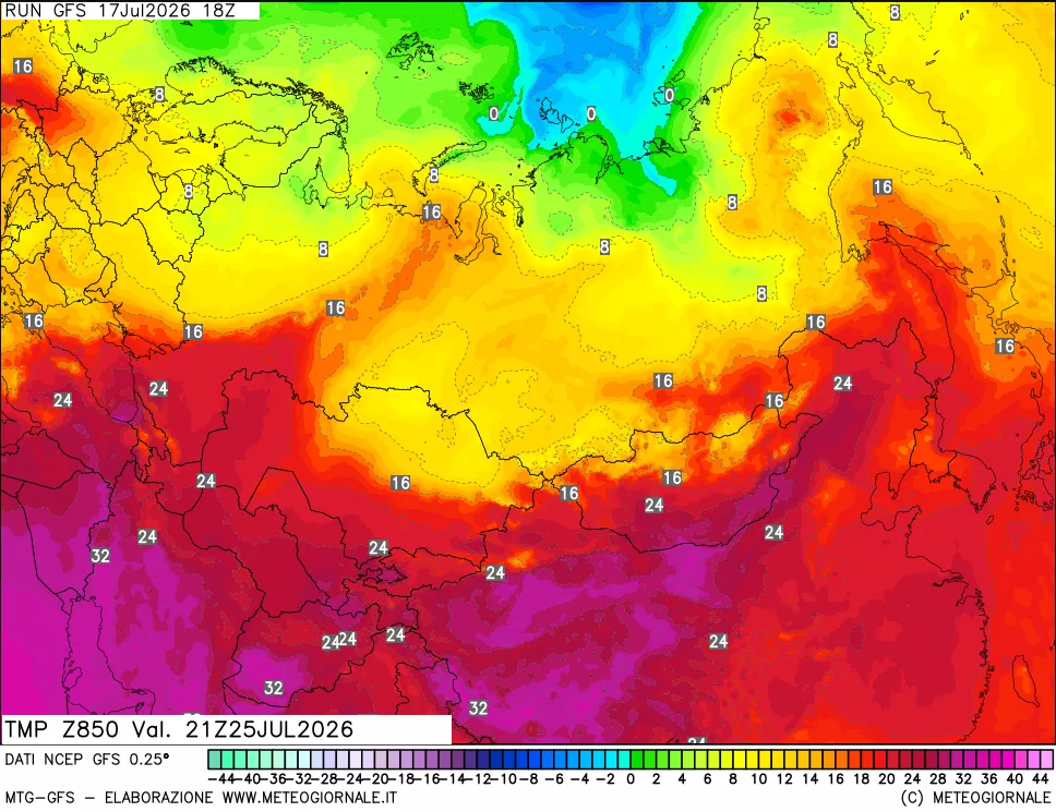 mappa 850 hPa Temp
