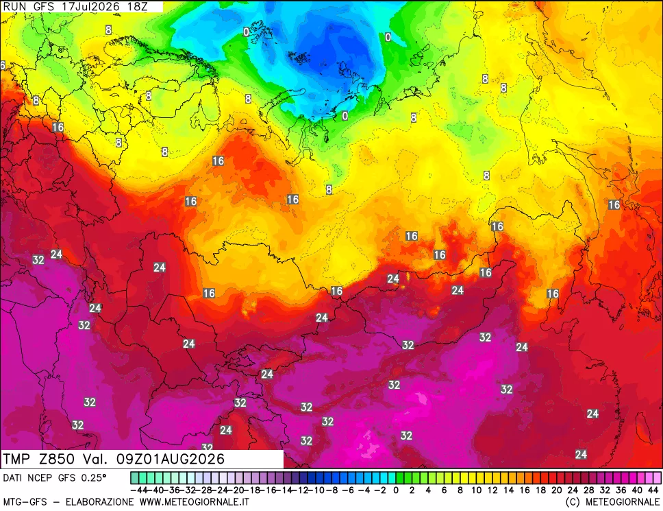 mappa 850 hPa Temp