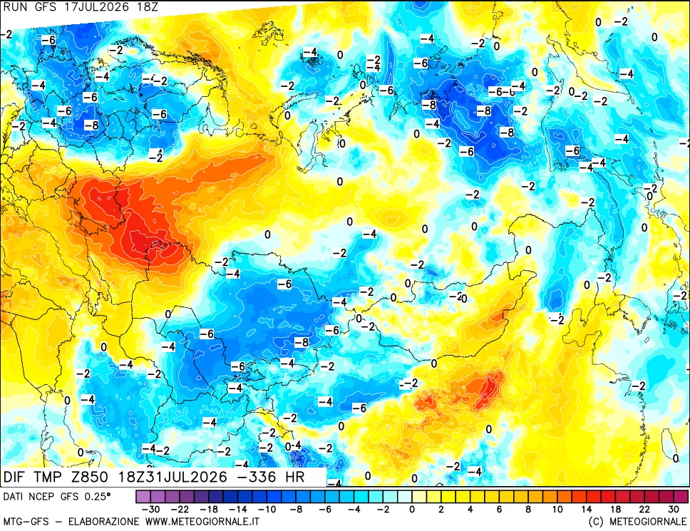 mappa 850 hPA Dif. Temp - Init