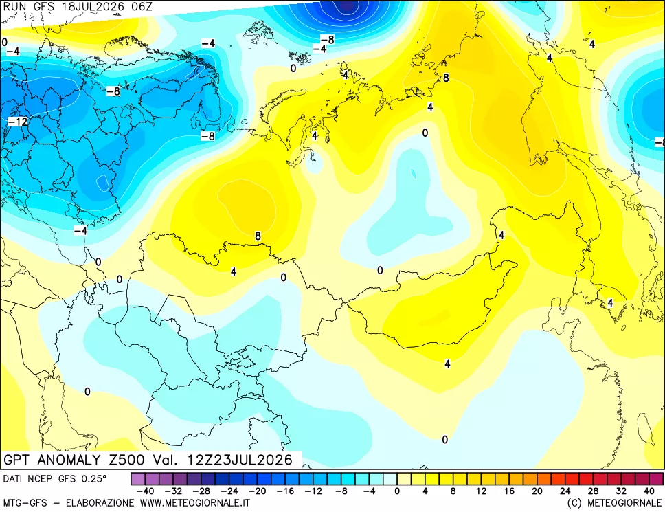 mappa 500 hPa GPT Anomaly vs Cli.No 1981-2010