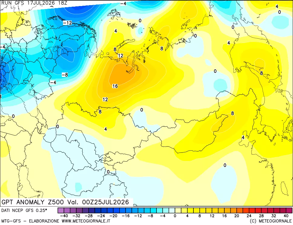 mappa 500 hPa GPT Anomaly vs Cli.No 1981-2010