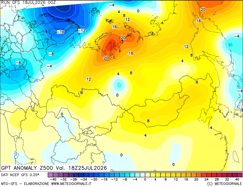 mappa 500 hPa GPT Anomaly vs Cli.No 1981-2010