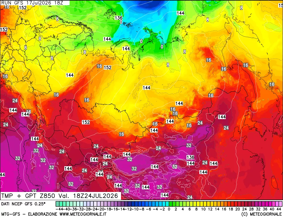 mappa 850 hPa Temp + GPT
