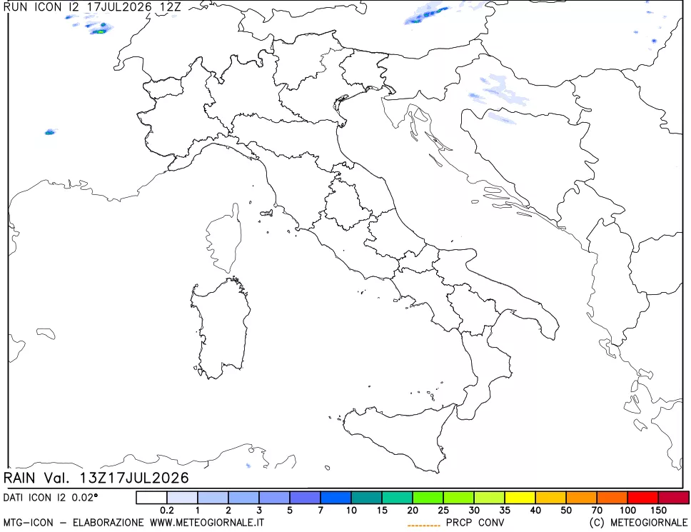 mappa Precipitazioni totali e convettive