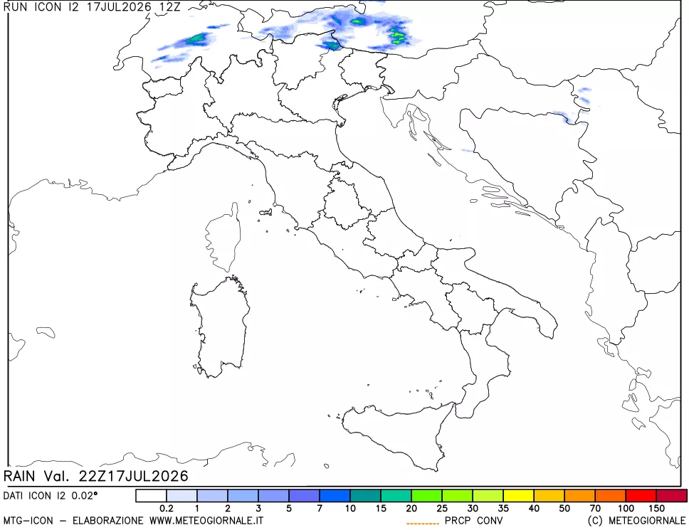 mappa Precipitazioni totali e convettive