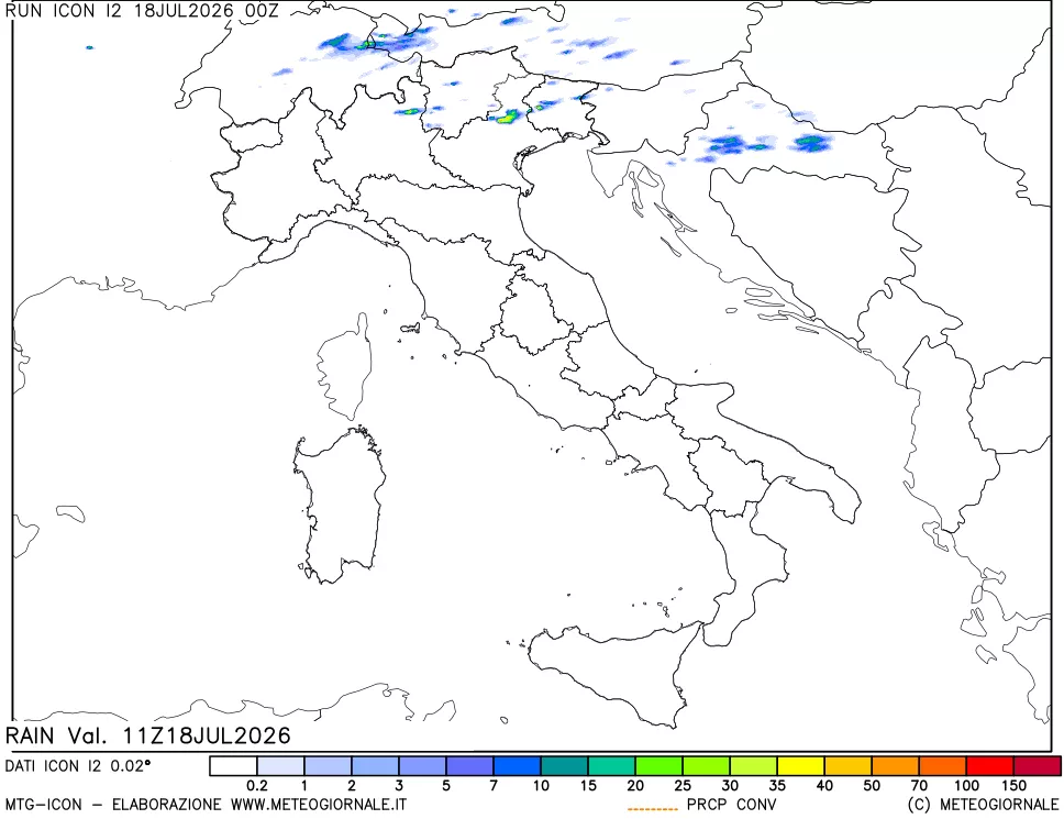 mappa Precipitazioni totali e convettive