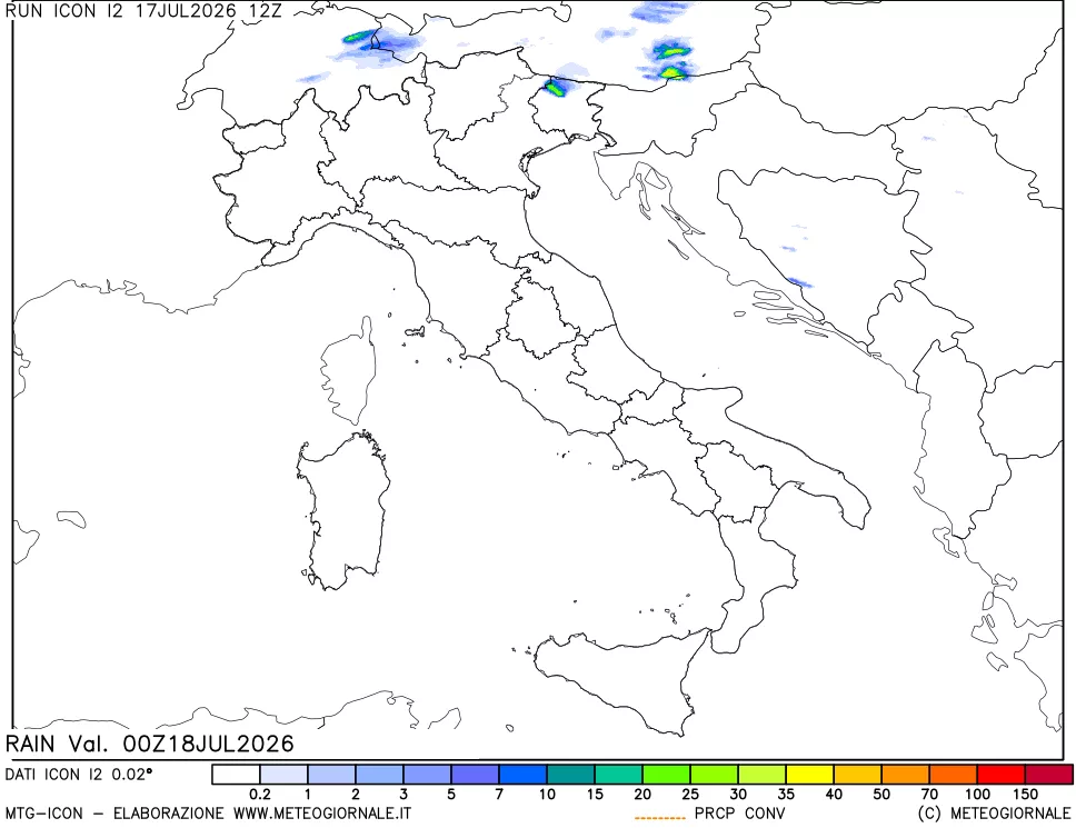 mappa Precipitazioni totali e convettive