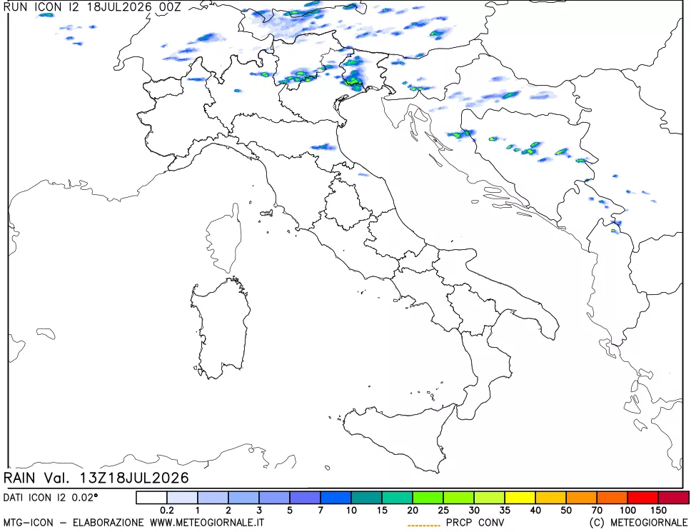 mappa Precipitazioni totali e convettive