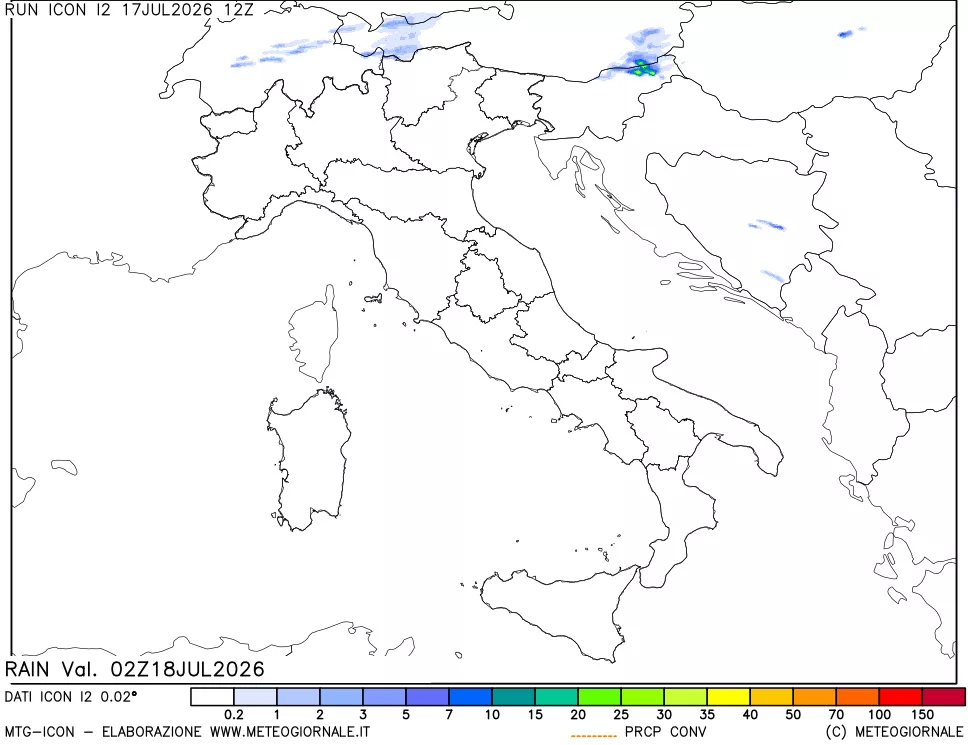 mappa Precipitazioni totali e convettive