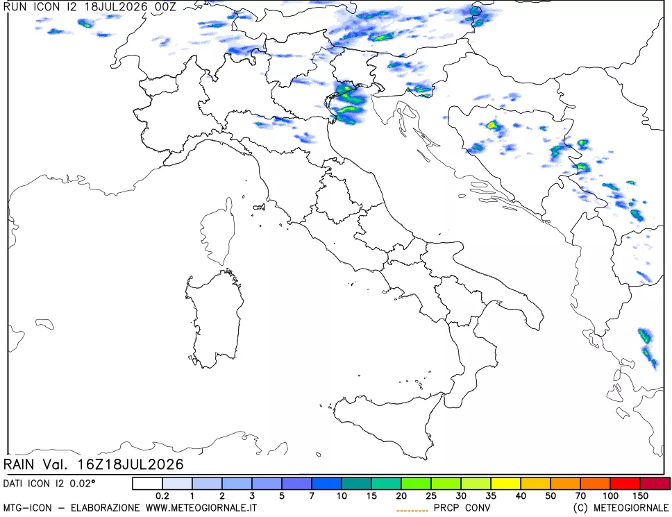 mappa Precipitazioni totali e convettive