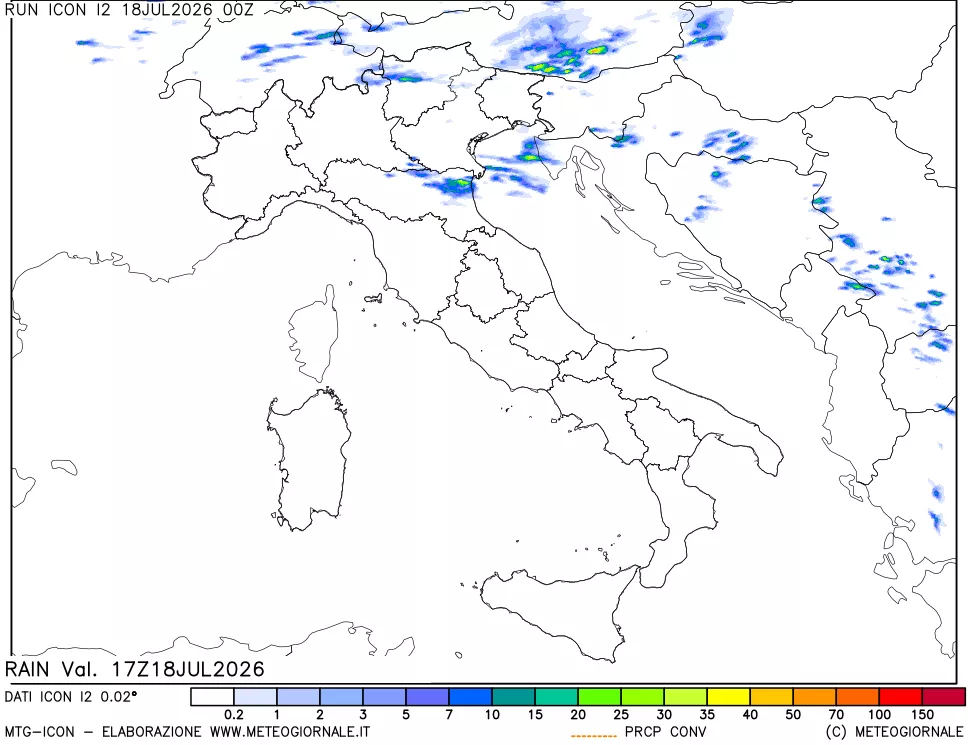mappa Precipitazioni totali e convettive