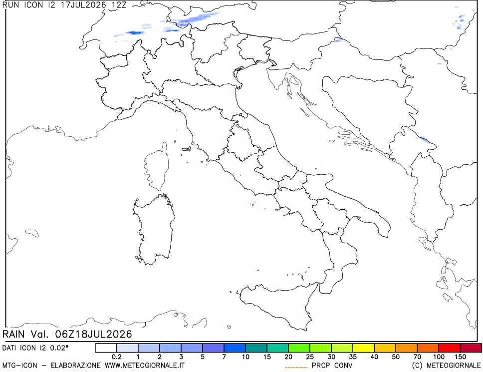 mappa Precipitazioni totali e convettive