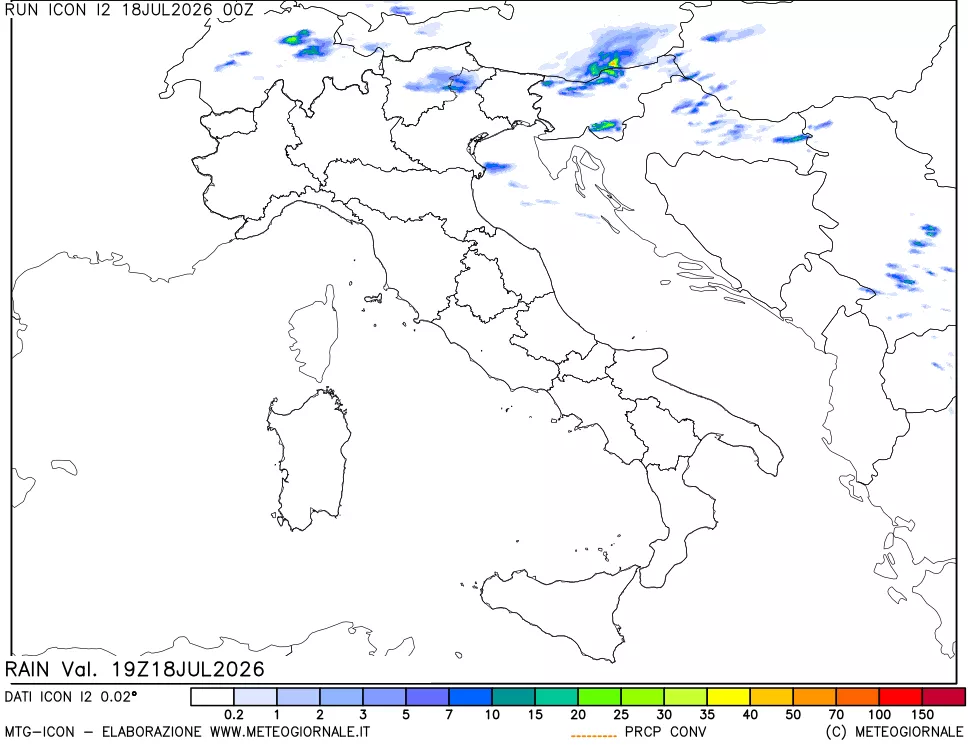 mappa Precipitazioni totali e convettive