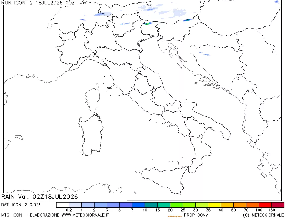 mappa Precipitazioni totali e convettive