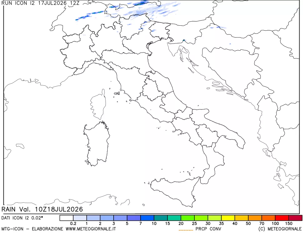mappa Precipitazioni totali e convettive
