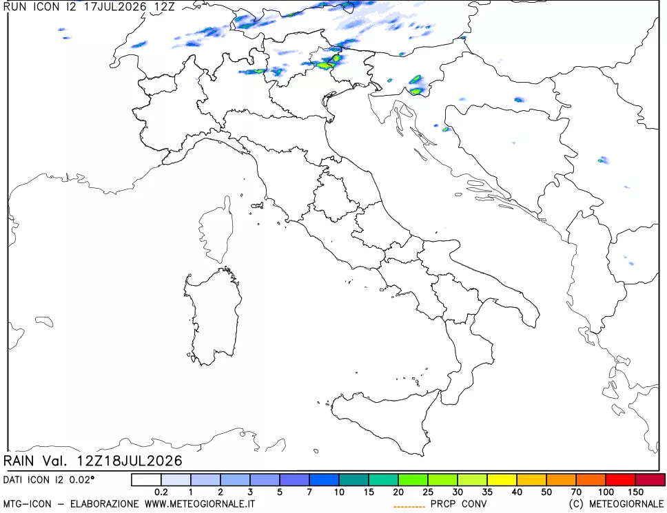 mappa Precipitazioni totali e convettive