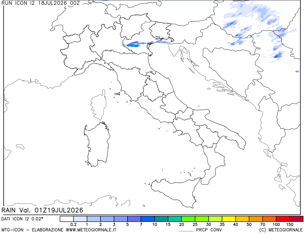 mappa Precipitazioni totali e convettive