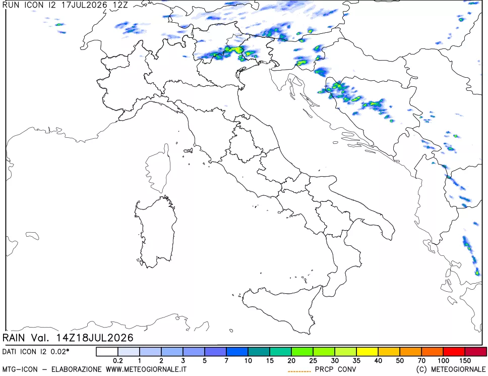 mappa Precipitazioni totali e convettive
