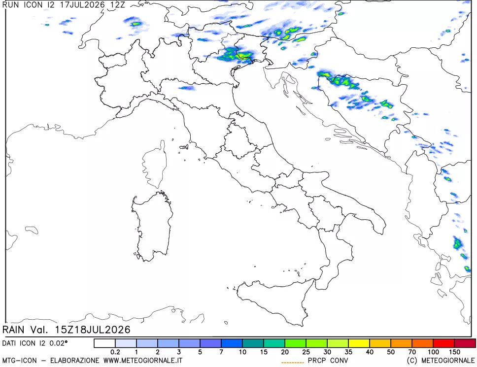 mappa Precipitazioni totali e convettive