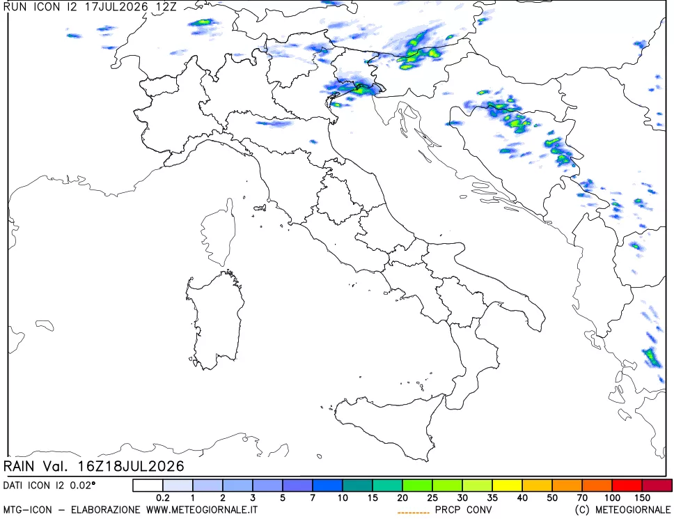 mappa Precipitazioni totali e convettive